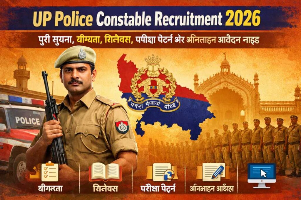 UP Police Constable Recruitment 2026: पूरी सूचना, योग्यता, सिलेबस, परीक्षा पैटर्न और ऑनलाइन आवेदन गाइड