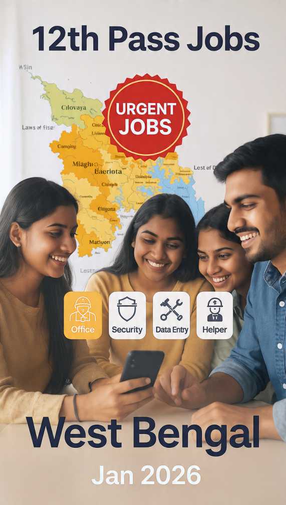 Urgent: 12th पास जॉब्स वेस्ट बंगाल – जनवरी 2026