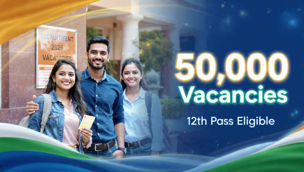 2026 में सरकारी नौकरी का सुनहरा मौका! 12वी पास के लिए 50,000 पदो पर वर्ती, यहाँ करें अप्लाई